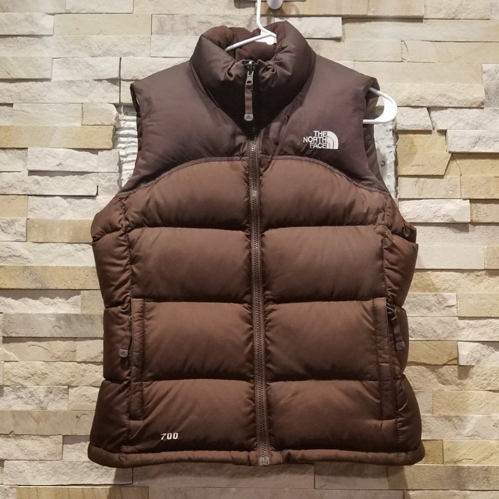 North Face Womens Small Brown Retro 96 Vintage Nuptse Puffer Vest Jacket Ladies